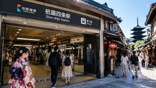 Arrive at Gion-Shijo Station